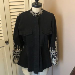 Johnny Was Black Marik Military Jacket